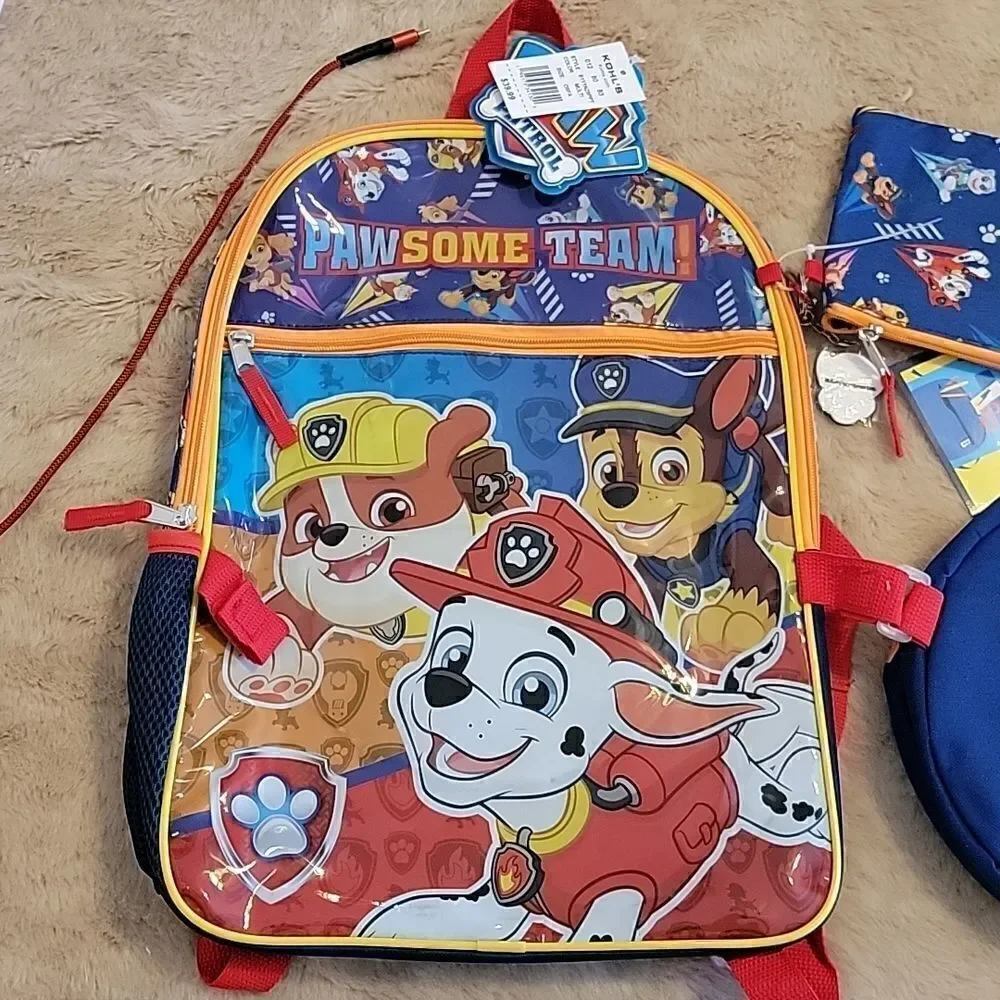 PAW PATROL 5-PIECE BACKPACK SET - NEW!
